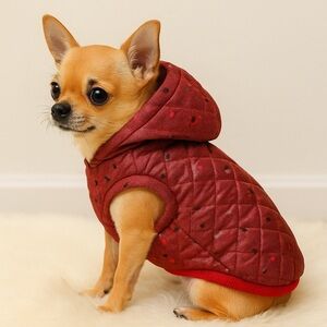 Red Quilted Dog Jacket